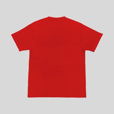 Boş tişört kırmızı şablon ön ve arka görünüm. Kısa kol maketi