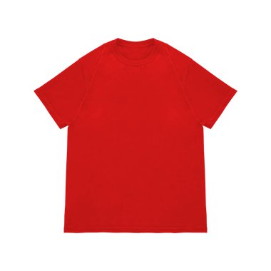 Boş tişört kırmızı şablon ön ve arka görünüm. Kısa kol maketi