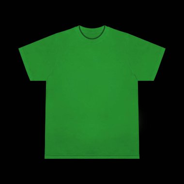 Boş tişört yeşil şablon ön ve arka görünüm. Kısa kol maketi