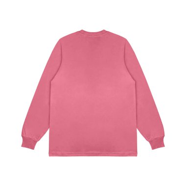 Boş Pembe uzun kollu tişört. Ön ve arka model. Uzun kollu düz kollu şablon..