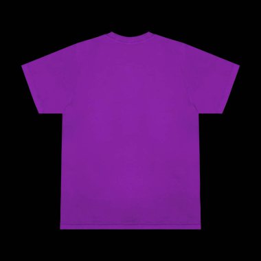 Boş tişört mor şablon ön ve arka görünüm. Kısa kol maketi