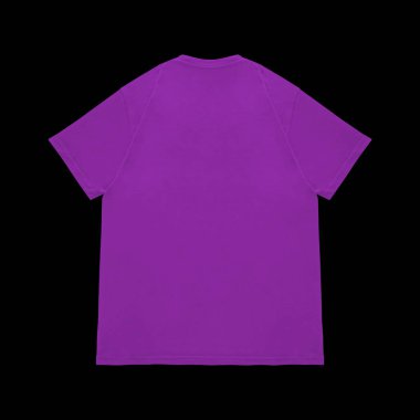 Boş tişört mor şablon ön ve arka görünüm. Kısa kol maketi