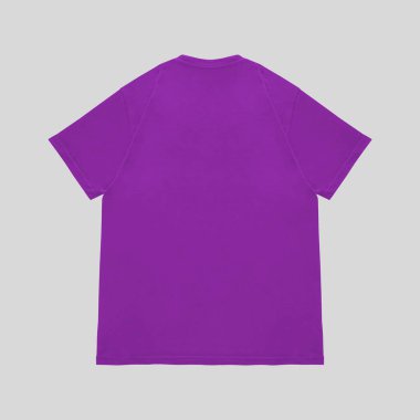 Boş tişört mor şablon ön ve arka görünüm. Kısa kol maketi