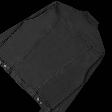 Siyah kot ceket, ön ve arka manzara, kot ceket seti..