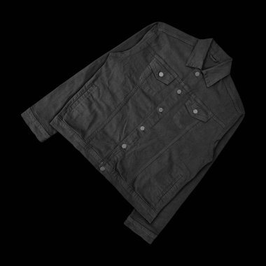 Siyah kot ceket, ön ve arka manzara, kot ceket seti..