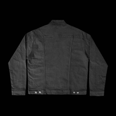 Siyah kot ceket, ön ve arka manzara, kot ceket seti..