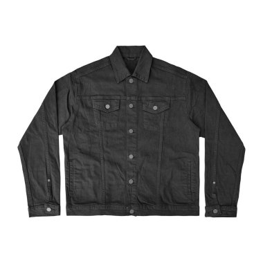 Siyah kot ceket, ön ve arka manzara, kot ceket seti..