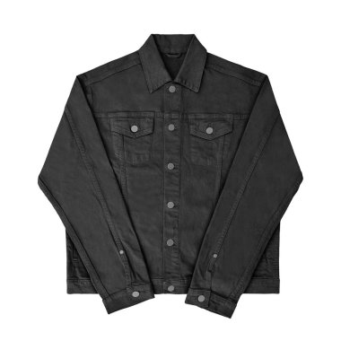 Siyah kot ceket, ön ve arka manzara, kot ceket seti..