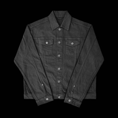 Siyah kot ceket, ön ve arka manzara, kot ceket seti..