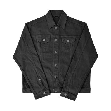 Siyah kot ceket, ön ve arka manzara, kot ceket seti..