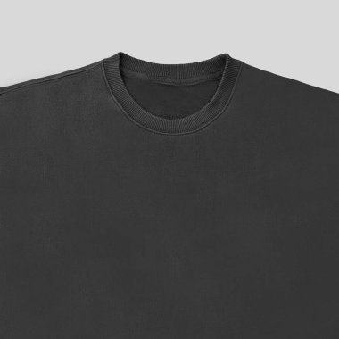 Beyaz arka planda siyah şablon ve öndeki boş kazak rengi. Mürettebat boynu.