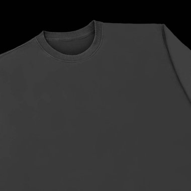 Beyaz arka planda siyah şablon ve öndeki boş kazak rengi. Mürettebat boynu.