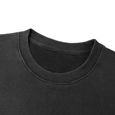 Beyaz arka planda siyah şablon ve öndeki boş kazak rengi. Mürettebat boynu.