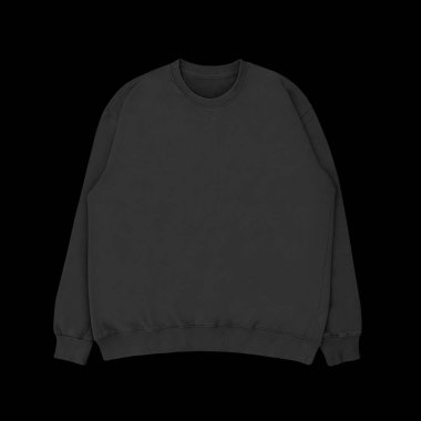 Beyaz arka planda siyah şablon ve öndeki boş kazak rengi. Mürettebat boynu.