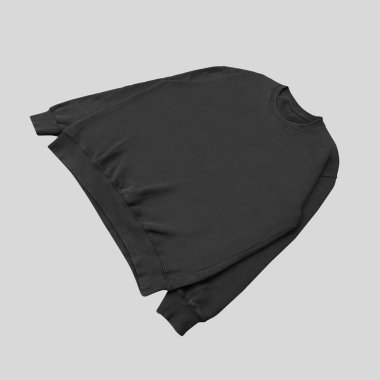 Beyaz arka planda siyah şablon ve öndeki boş kazak rengi. Mürettebat boynu.