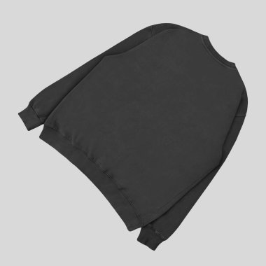 Beyaz arka planda siyah şablon ve öndeki boş kazak rengi. Mürettebat boynu.