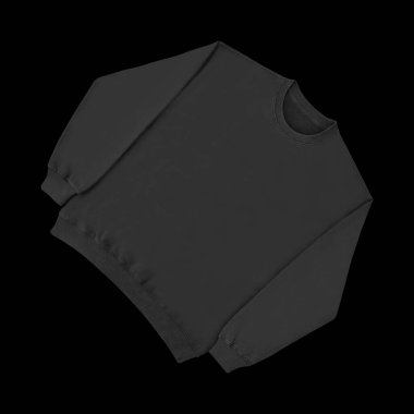 Beyaz arka planda siyah şablon ve öndeki boş kazak rengi. Mürettebat boynu.