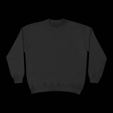 Beyaz arka planda siyah şablon ve öndeki boş kazak rengi. Mürettebat boynu.