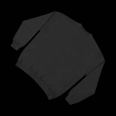 Beyaz arka planda siyah şablon ve öndeki boş kazak rengi. Mürettebat boynu.