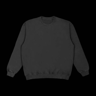 Beyaz arka planda siyah şablon ve öndeki boş kazak rengi. Mürettebat boynu.