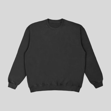 Beyaz arka planda siyah şablon ve öndeki boş kazak rengi. Mürettebat boynu.