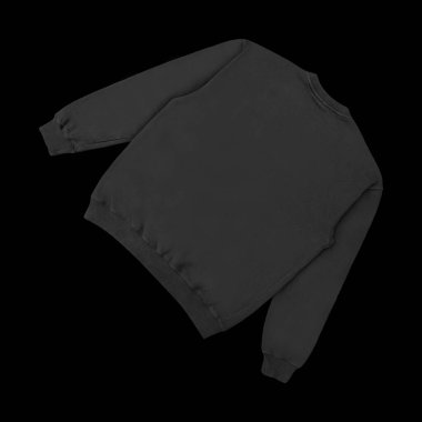 Beyaz arka planda siyah şablon ve öndeki boş kazak rengi. Mürettebat boynu.