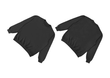 Beyaz arka planda siyah şablon ve öndeki boş kazak rengi. Mürettebat boynu.