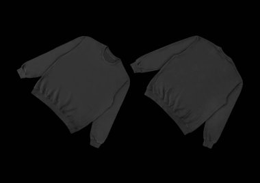 Beyaz arka planda siyah şablon ve öndeki boş kazak rengi. Mürettebat boynu.