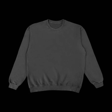 Beyaz arka planda siyah şablon ve öndeki boş kazak rengi. Mürettebat boynu.