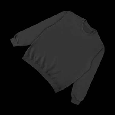 Beyaz arka planda siyah şablon ve öndeki boş kazak rengi. Mürettebat boynu.