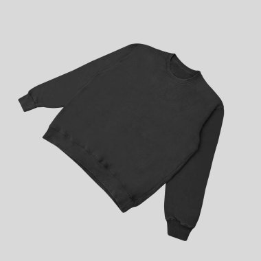 Beyaz arka planda siyah şablon ve öndeki boş kazak rengi. Mürettebat boynu.