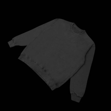 Beyaz arka planda siyah şablon ve öndeki boş kazak rengi. Mürettebat boynu.