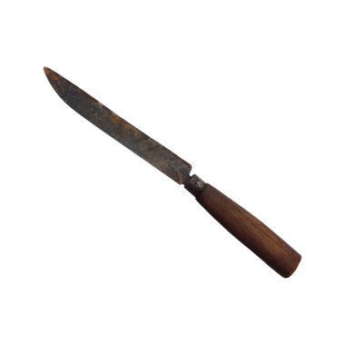 Beyaz arka planda şefin mutfak bıçağı.