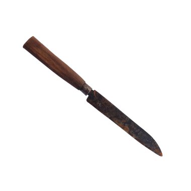 Beyaz arka planda şefin mutfak bıçağı.