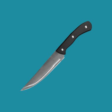 Mavi arka planda şefin mutfak bıçağı.