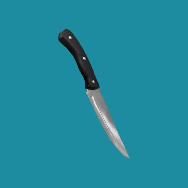 Mavi arka planda şefin mutfak bıçağı.