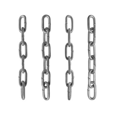 Metal zincirler beyaz arkaplanda izole edilmiş