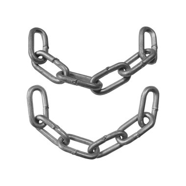 Metal zincirler beyaz arkaplanda izole edilmiş