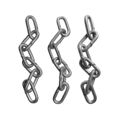 Metal zincirler beyaz arkaplanda izole edilmiş