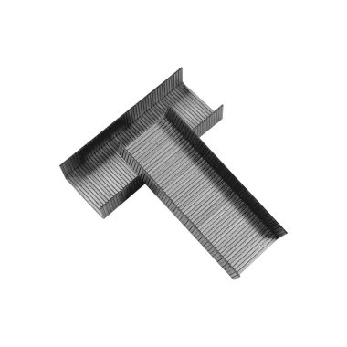 Beyaz bir arka plan üzerinde zımba için metal zımba yığını kapat