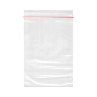 Beyaz arkaplan ile şeffaf berrak plastik