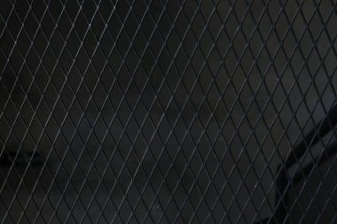 Siyah zincirli çitin tam kare görüntüsü. arkaplan için kablo.