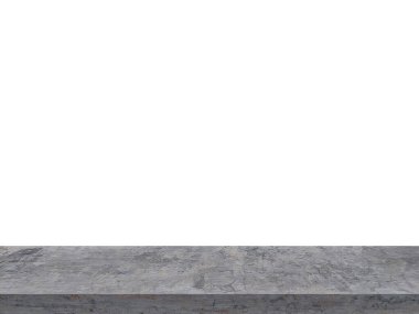 Boş çimento masa deseni. ürün gösterimi için beton üzerine beyaz arkaplan.