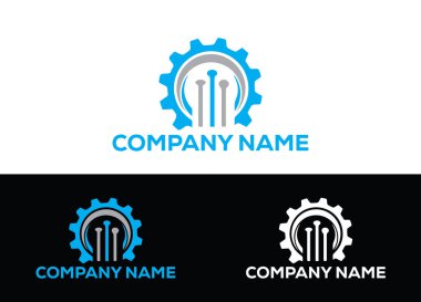 Mühendislik Logosu veya Simge Tasarım Vektör Şablonu
