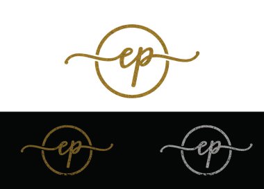 Initial Letter EP Logo or Icon Design Vector Image Template clipart