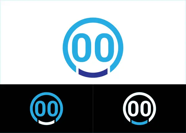 İlk Harf C100 ve Gülümseme Logosu veya Simge Tasarım Vektör Şablonu