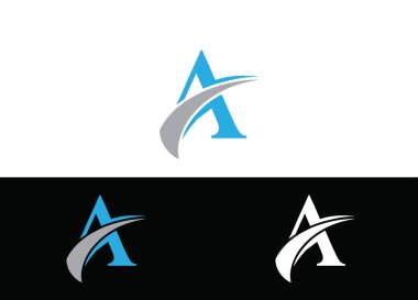 Başlangıç Harfi A Logosu veya Simge Tasarım Vektör Şablonu