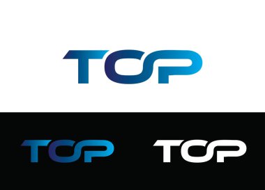 İlk Harf TOP Logosu veya Simge Tasarım Vektör Şablonu