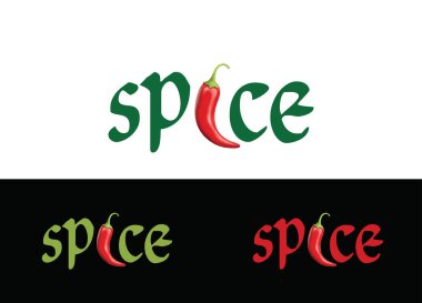 Baharat Logosu veya Simge Tasarım Vektör Şablonu