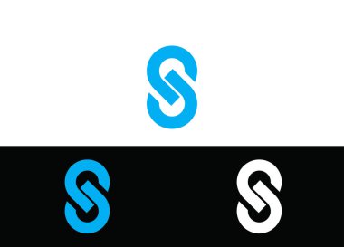 S harfi logosu ya da Simge Tasarım Vektör Şablonu